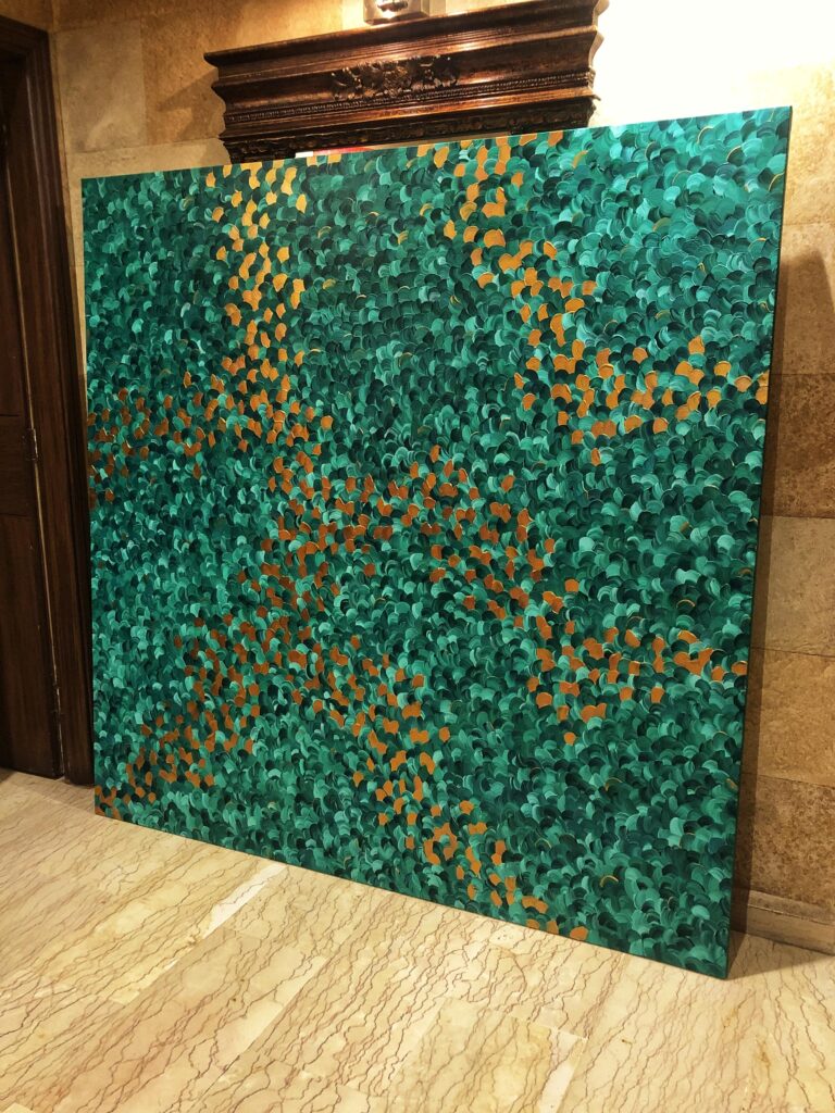 Abstract painting "Emerald" by Artist Theo Nassar